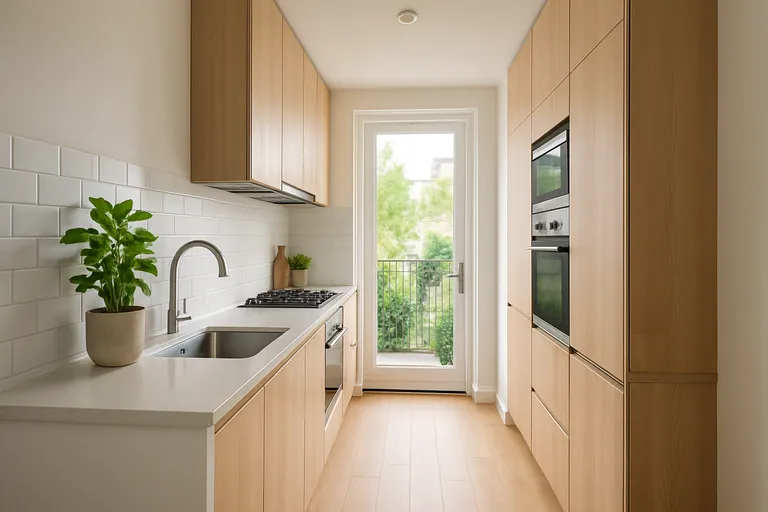 Smalle keuken slim ingericht voor meer licht, opbergruimte en een ruim gevoel