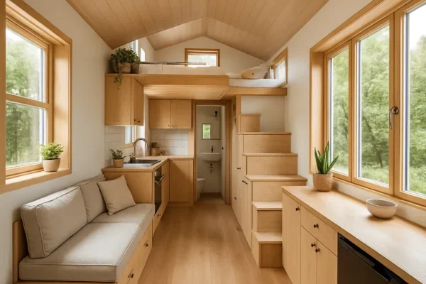 Zo maak je je tiny house groots met slimme indeling, licht en opbergruimte